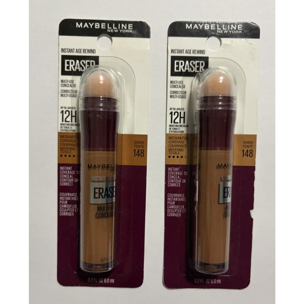 Maybelline Instant Age Rewind Eraser Concealer Shade 148 Lot 2 Multi Use 12H NEW